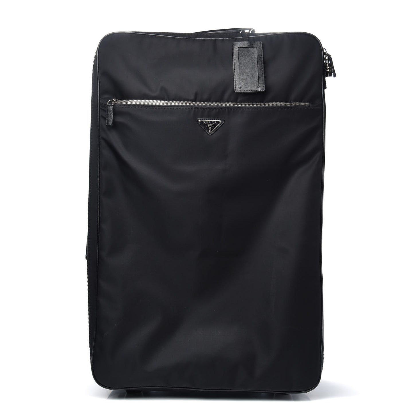 Tessuto Nylon Saffiano Trolley Luggage Black