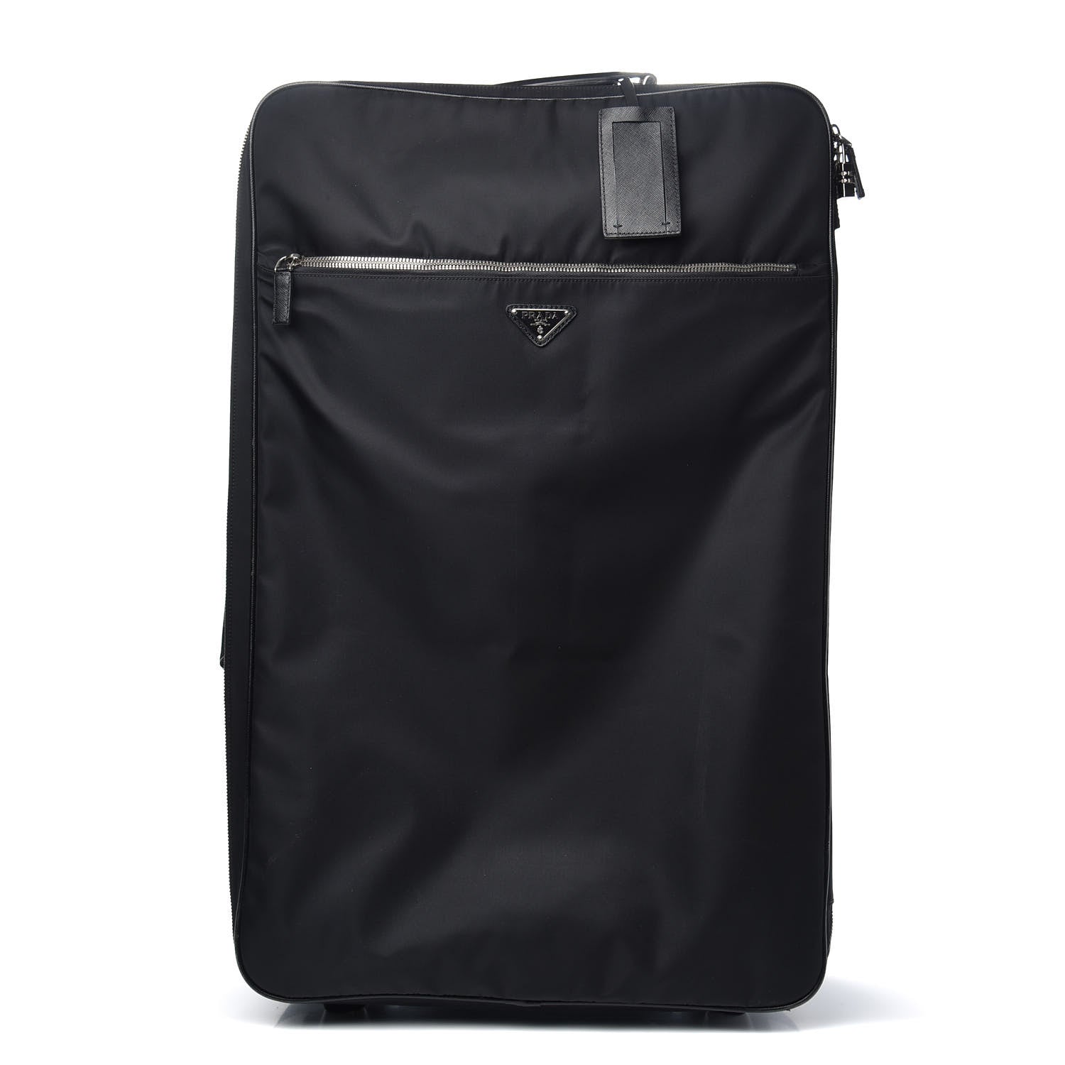 Prada Tessuto Nylon Saffiano Trolley Luggage Black 1 of 13