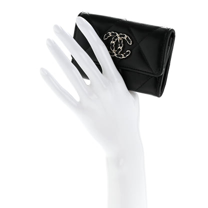 Chanel Lambskin Quilted Chanel 19 Flap Card Holder Black 2 of 11