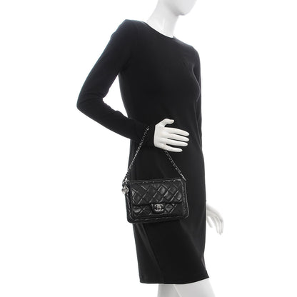 Chanel Lambskin Quilted Mineral Nights Flap Wristlet Black 2 of 8