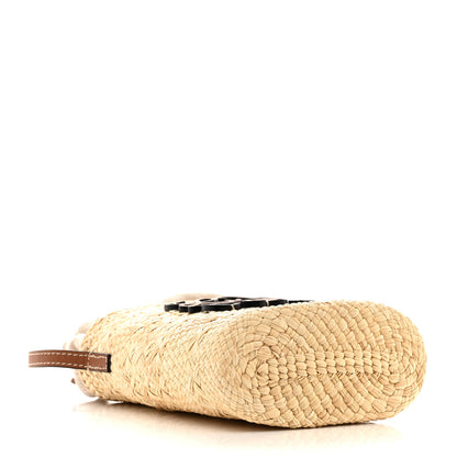 Loewe Calfskin Raffia Paulas Ibiza Square Bucket Bag Natural Tan 4 of 10