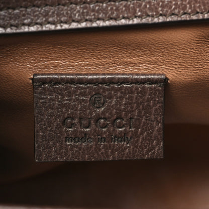 Gucci Monogram Jumbo GG Textured Dollar Calfskin Mini Diana Tote Bag Camel Ebony New Acero 6 of 10