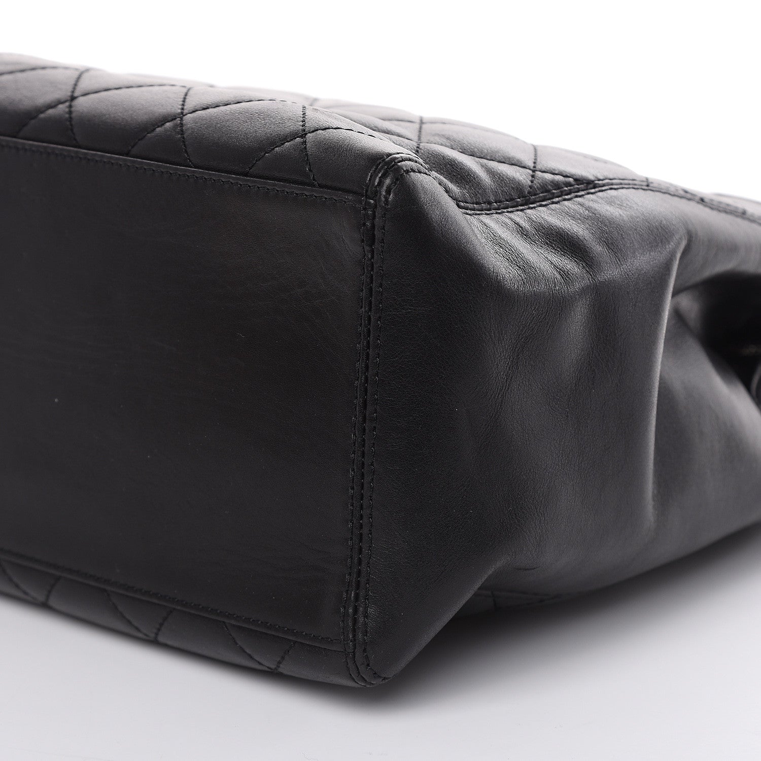 Chanel Calfskin Quilted CC Shopping Tote Black 10 of 16