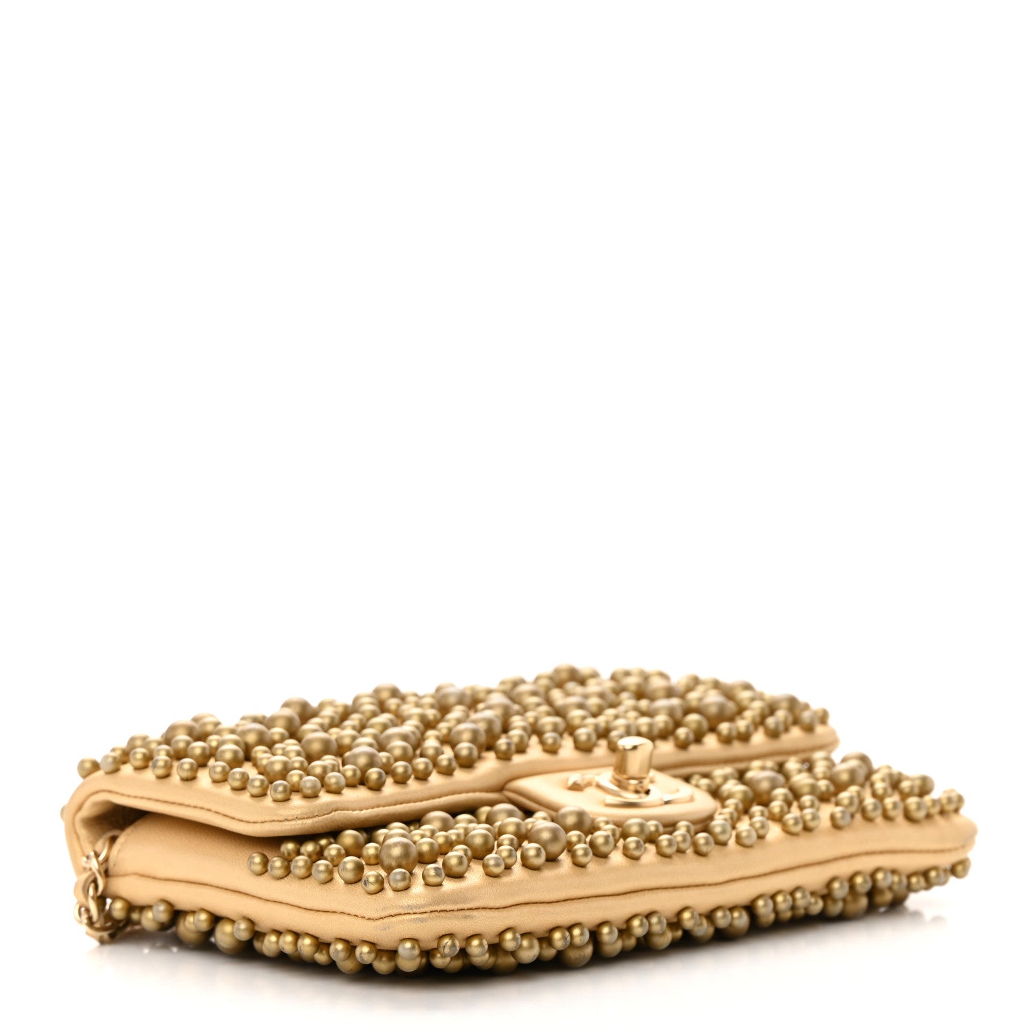 Chanel Lambskin Pearls Flap Gold 4 of 19
