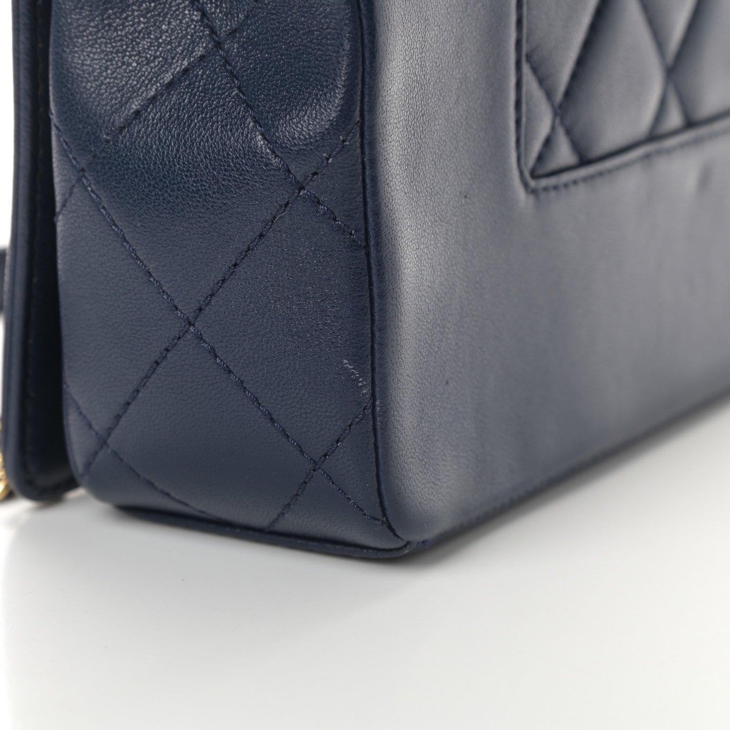 Chanel Sheepskin Quilted Medium Vintage Mademoiselle Flap Dark Navy 12 of 14