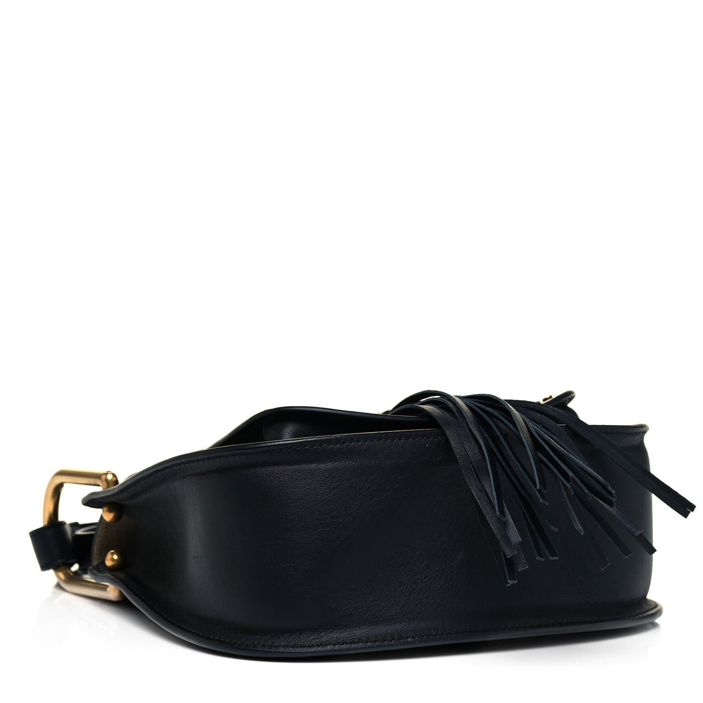 Calfskin Studded Small Hudson Shoulder Bag Black