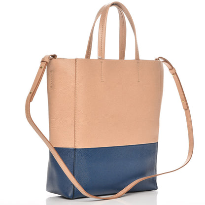 Celine Grained Calfskin Small Vertical Bi-Cabas Nude Deepsea 4 of 8