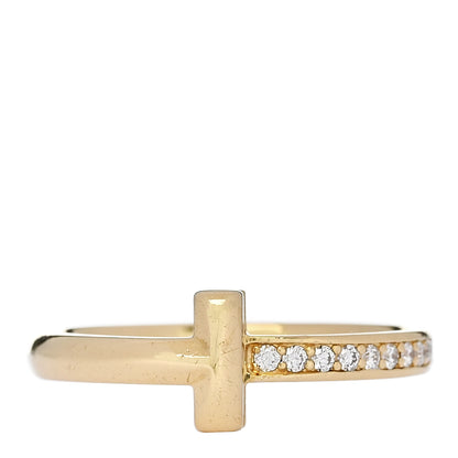 Tiffany 18K Yellow Gold Diamond 2.5mm T T1 Ring 58 8.25 1 of 5