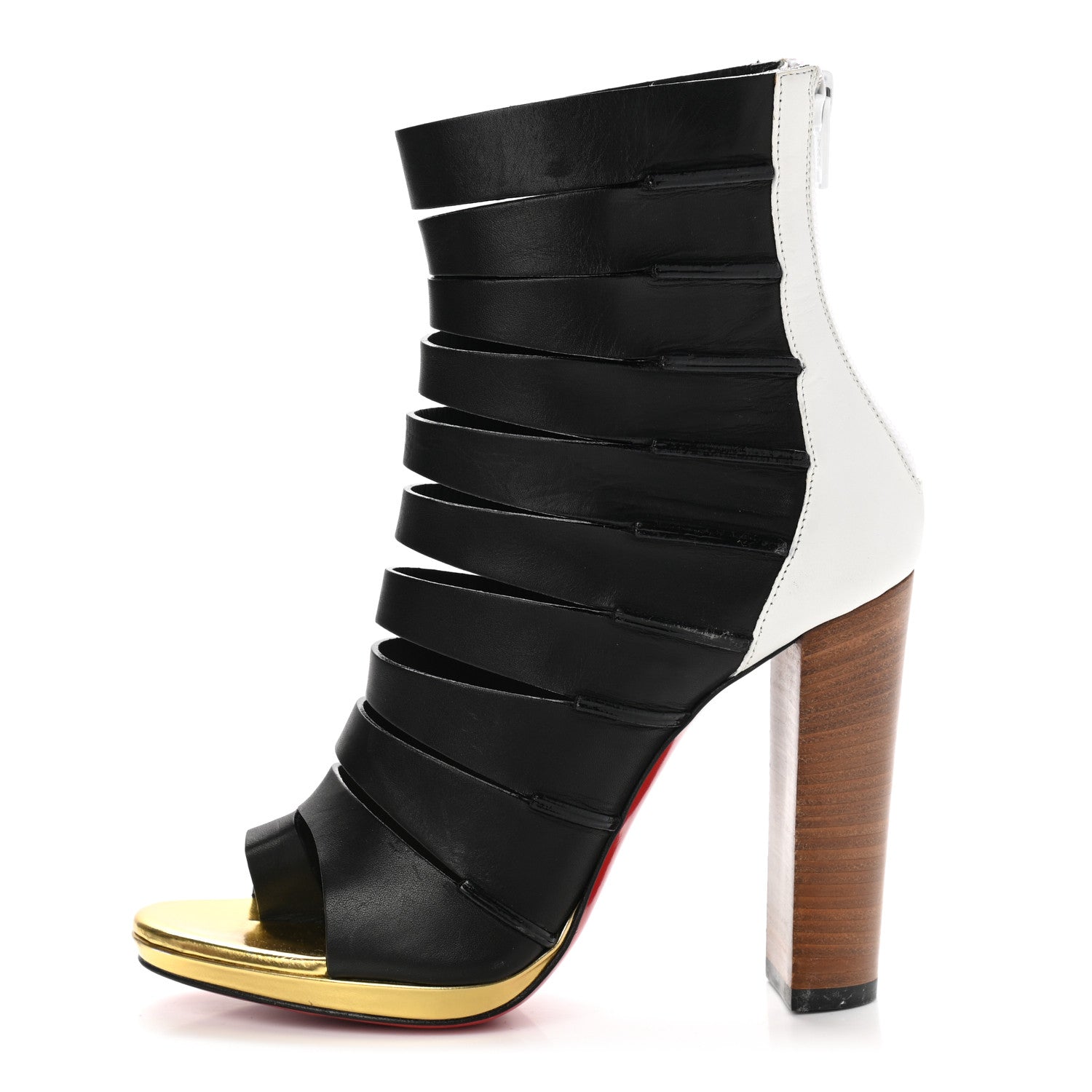 Christian Louboutin Calfskin Decoupata 120 Sandals 35.5 Black White 1 of 8
