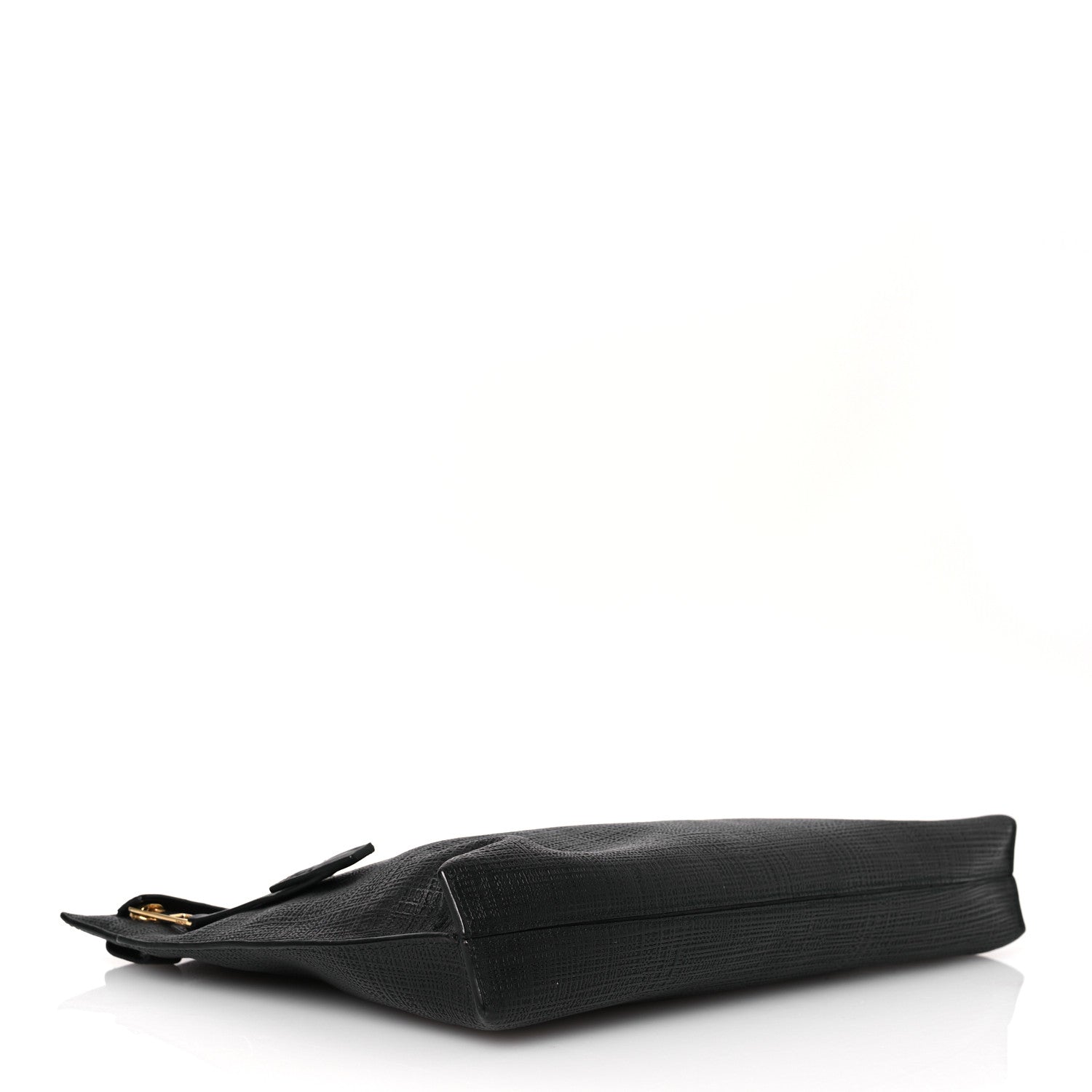 Loewe Calfskin Linen Embossed Large T Pouch Black 4 of 8