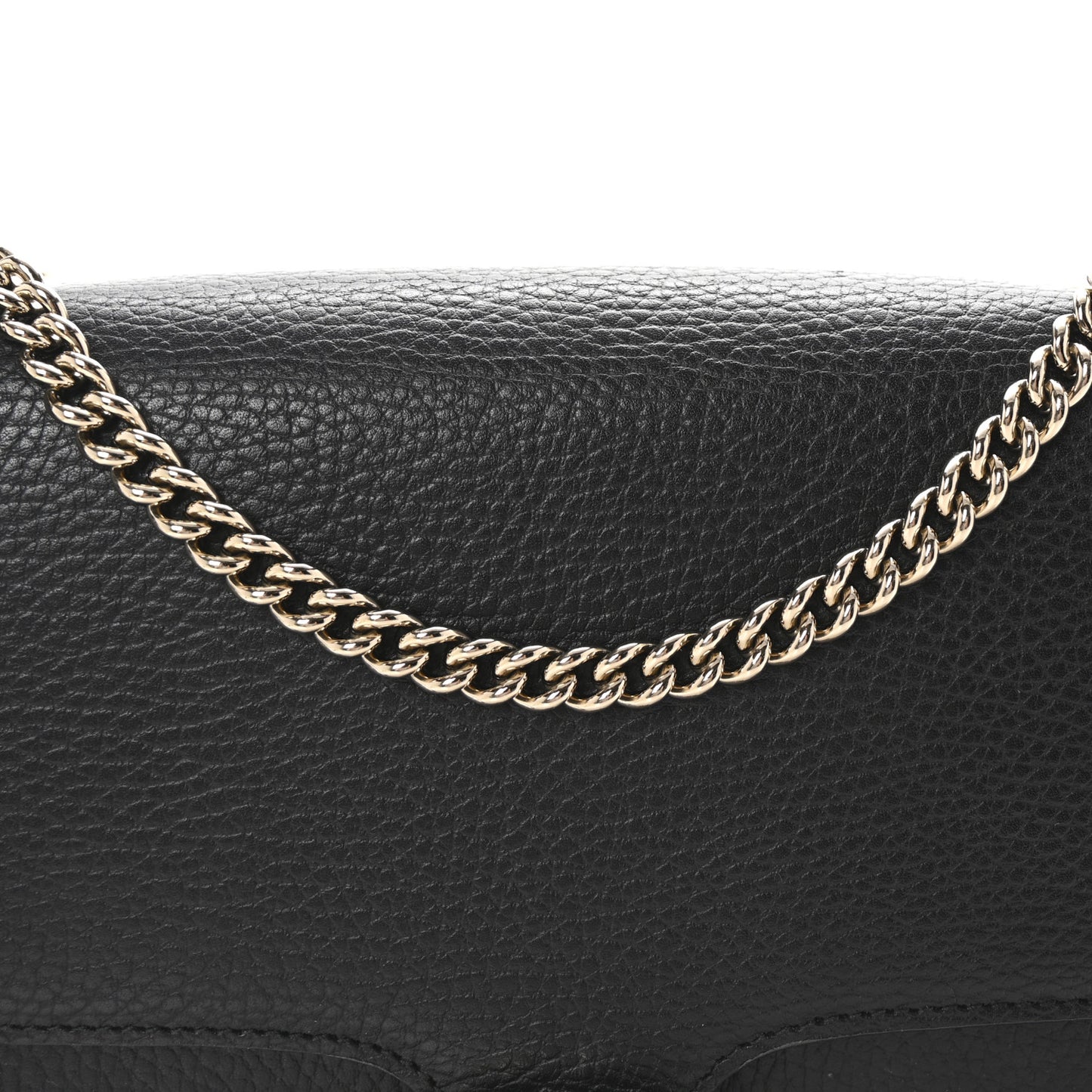 Dollar Calfskin Interlocking G Shoulder Bag Black