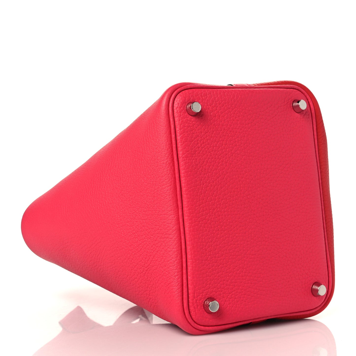 Taurillon Clemence Tri-Color Picotin Lock 18 PM Rouge Coeur Rose Extreme Bleu Zanzibar