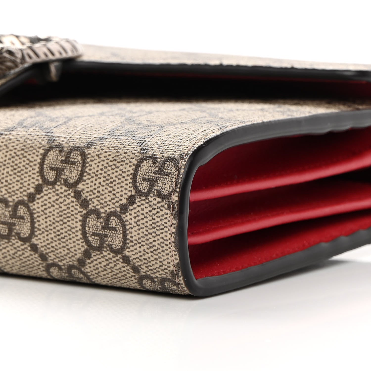 Gucci GG Supreme Monogram Mini Dionysus Chain Wallet Beige Vulcanic Red 10 of 12