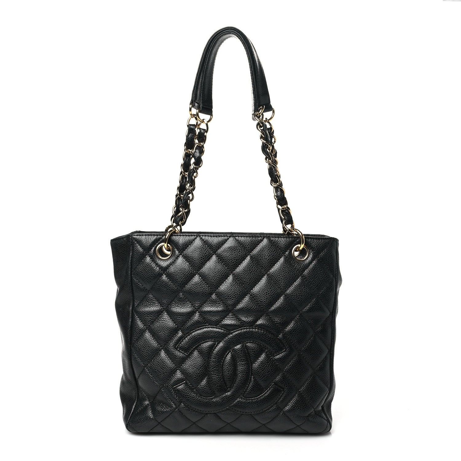 Chanel Caviar Quilted Petit Shopping Tote PST Black 1 of 9