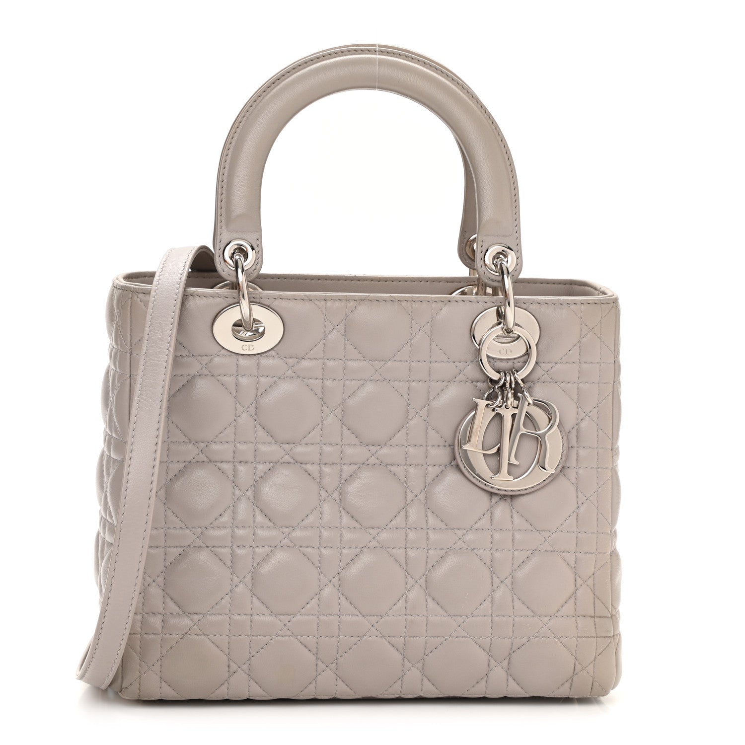 Christian Dior Lambskin Cannage Medium Lady Dior Grey 1 of 8