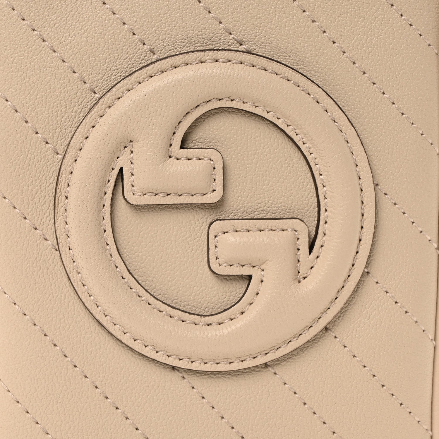 Gucci Sakai Be Green Calfskin Diagonal Stitched Mini Blondie Vertical Shoulder Bag Mystic White 6 of 9