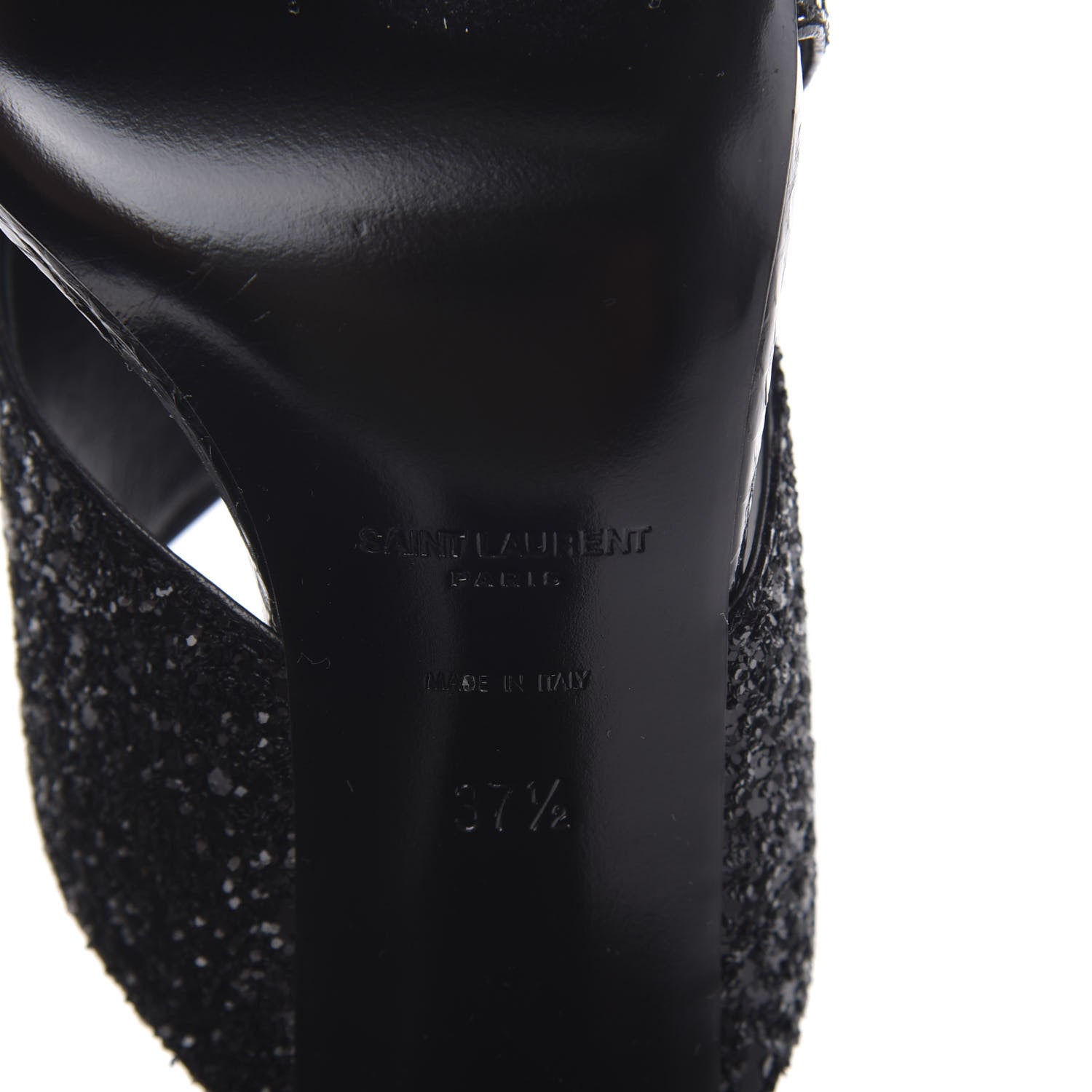 Saint Laurent Glitter LouLou 95 Mules 37.5 Black 7 of 10