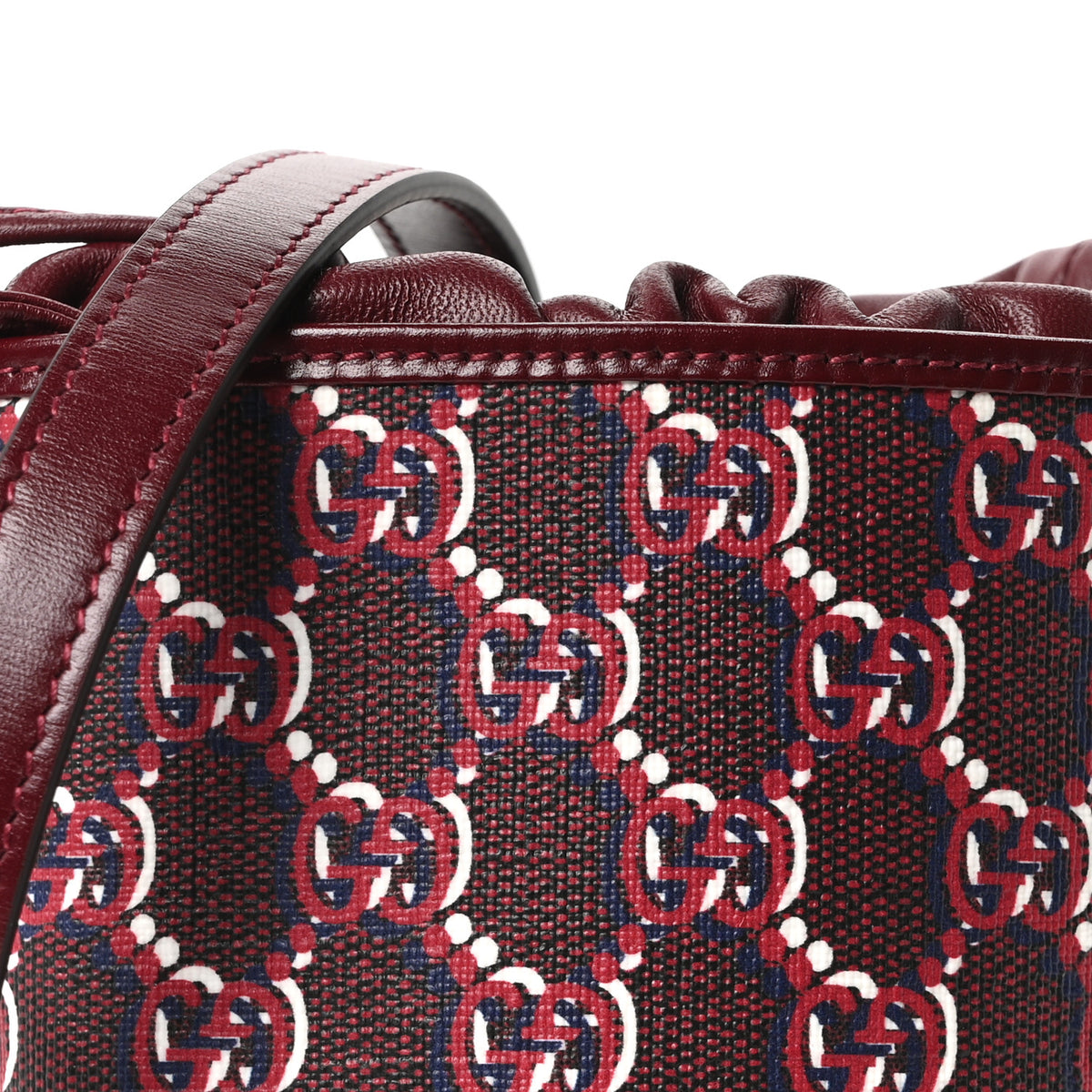 Gucci GG Shadow Monogram Mini Bucket Bag Rosso Ancora Red 7 of 9