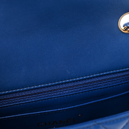 Chanel Lambskin Quilted Mini Rectangular Flap Blue 13 of 14