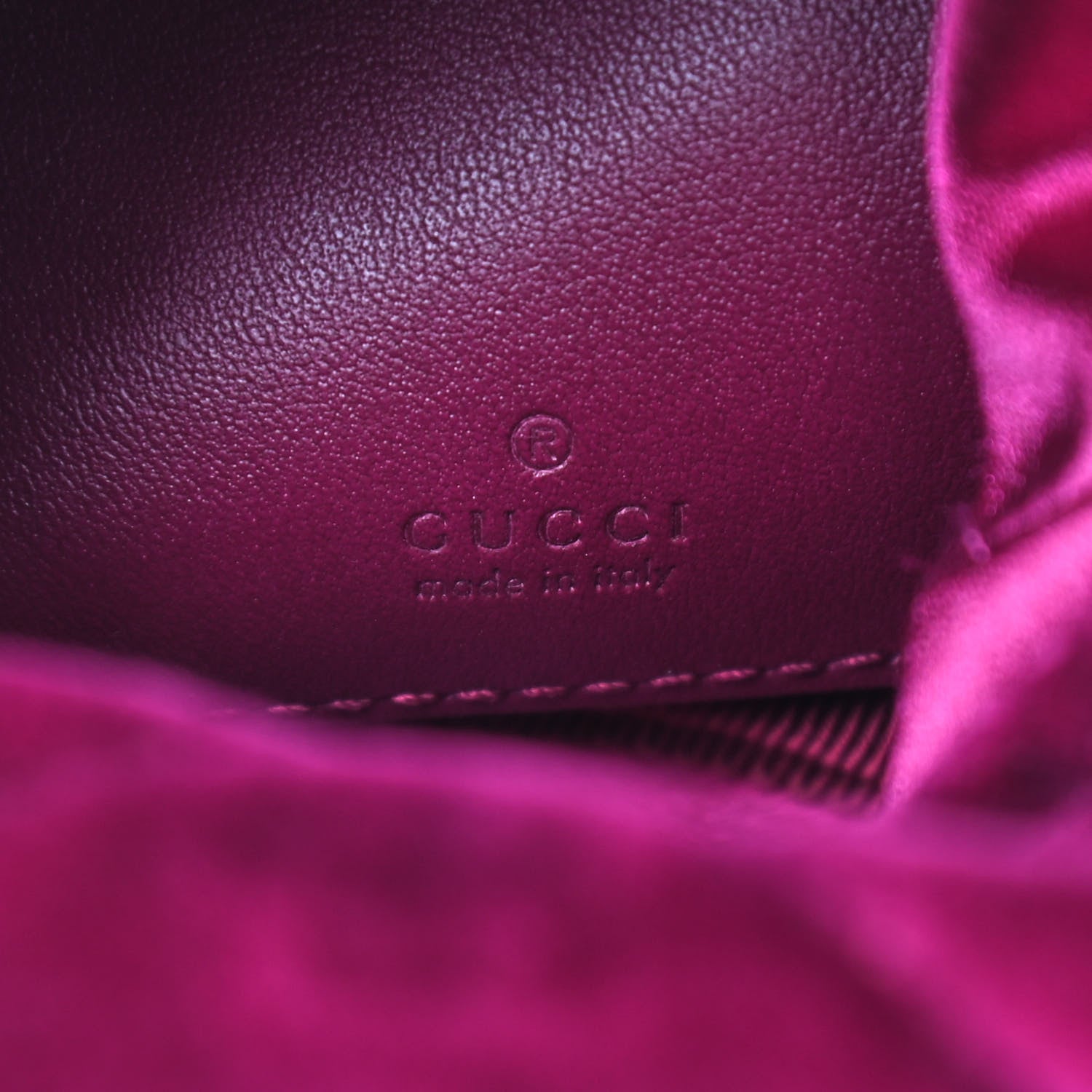 Gucci Velvet Matelasse Mini GG Marmont 2.0 Bucket Bag Fuchsia Violet Cyclamen 8 of 8