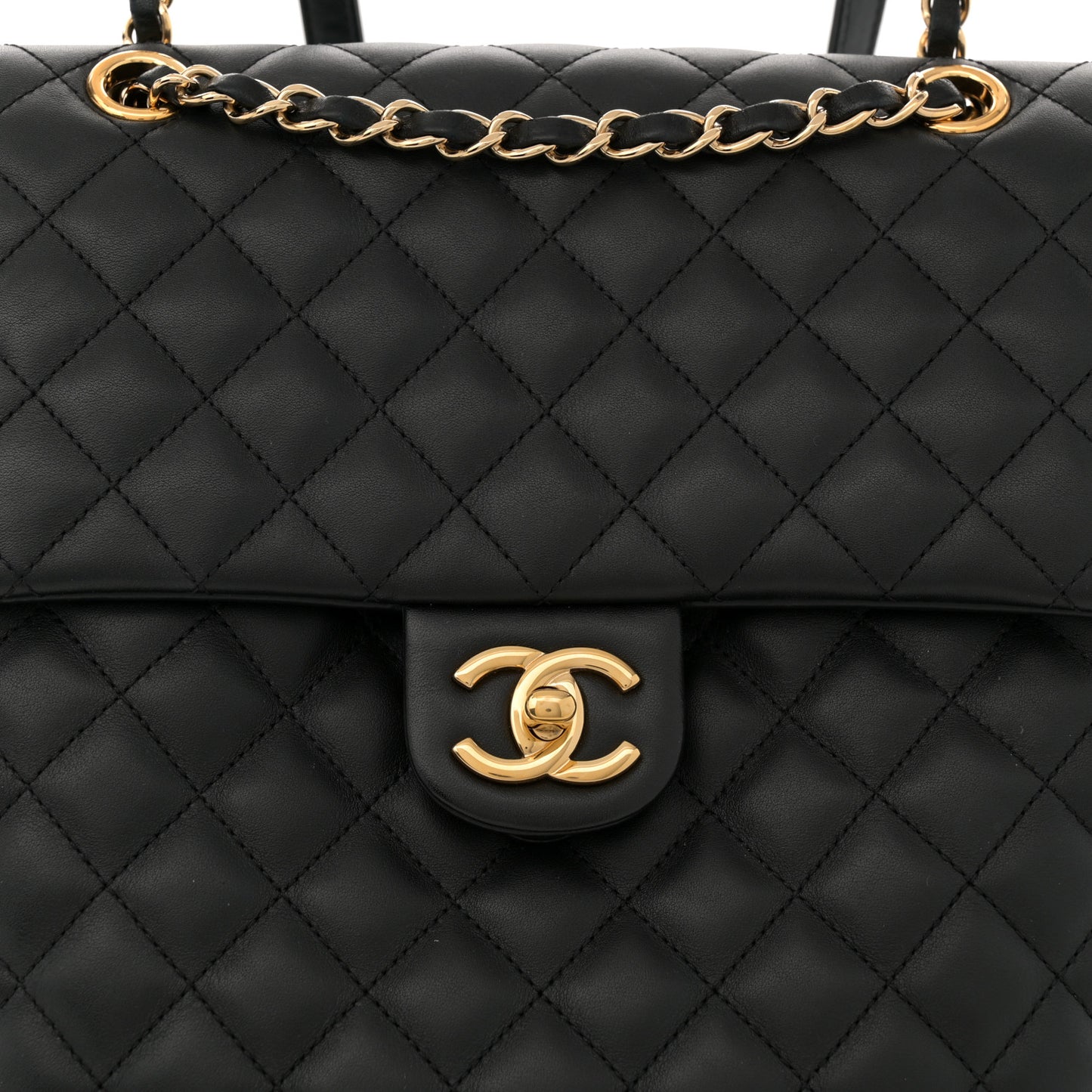 Lambskin Quilted Large Urban Spirit Backpack Black