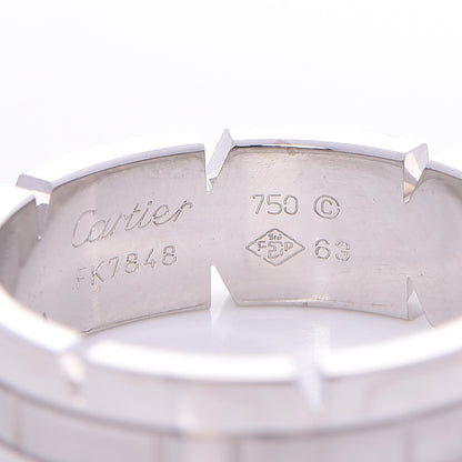 Cartier 18K White Gold Tank Francaise Ring 63 10.25 4 of 4