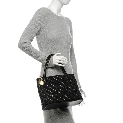 Chanel Lambskin Quilted Medallion Tote Black 2 of 8