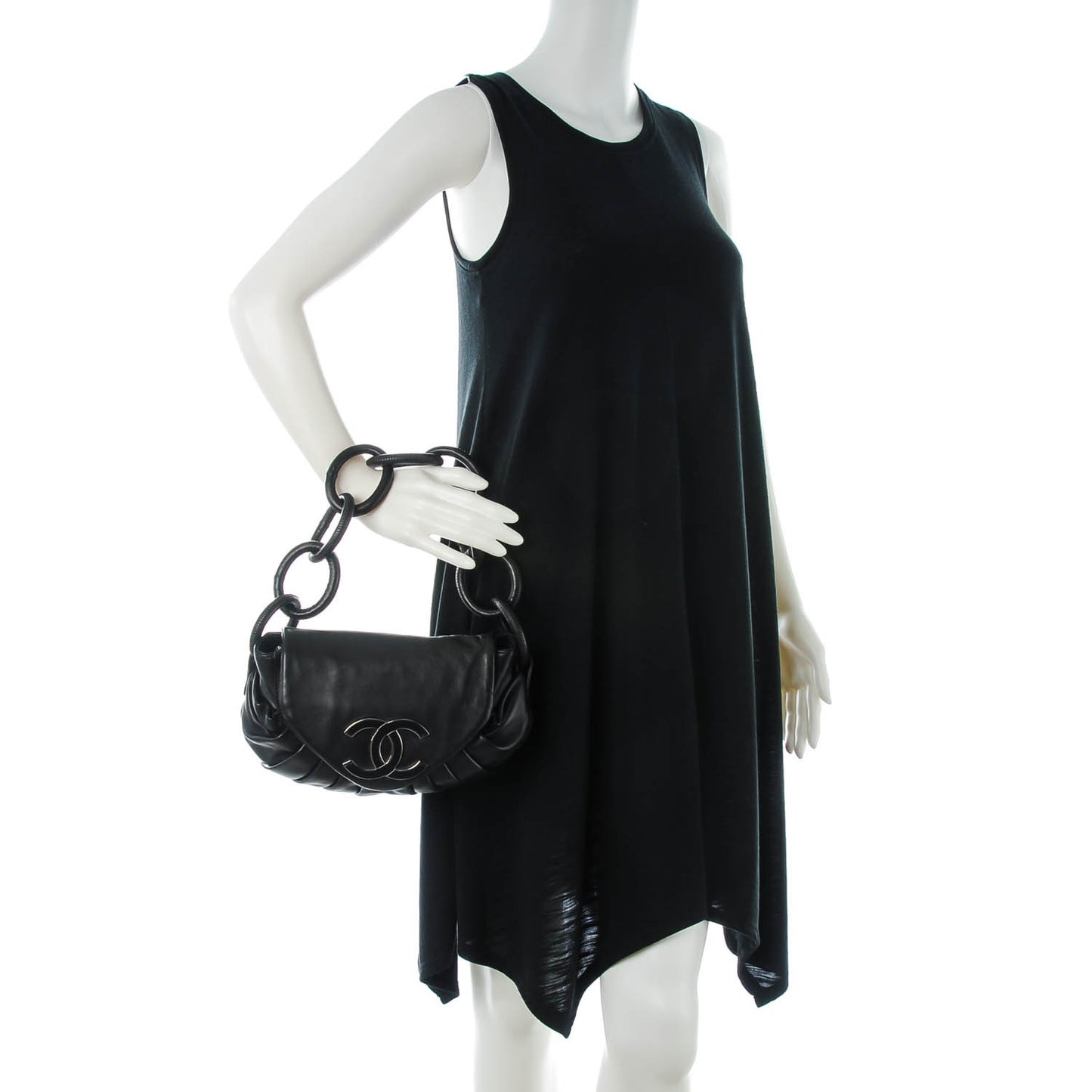 Lambskin Pleated CC Hobo Black