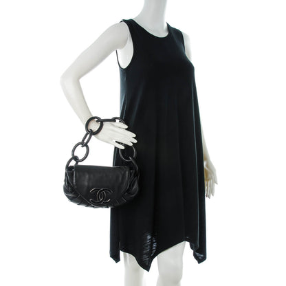 Chanel Lambskin Pleated CC Hobo Black 2 of 6