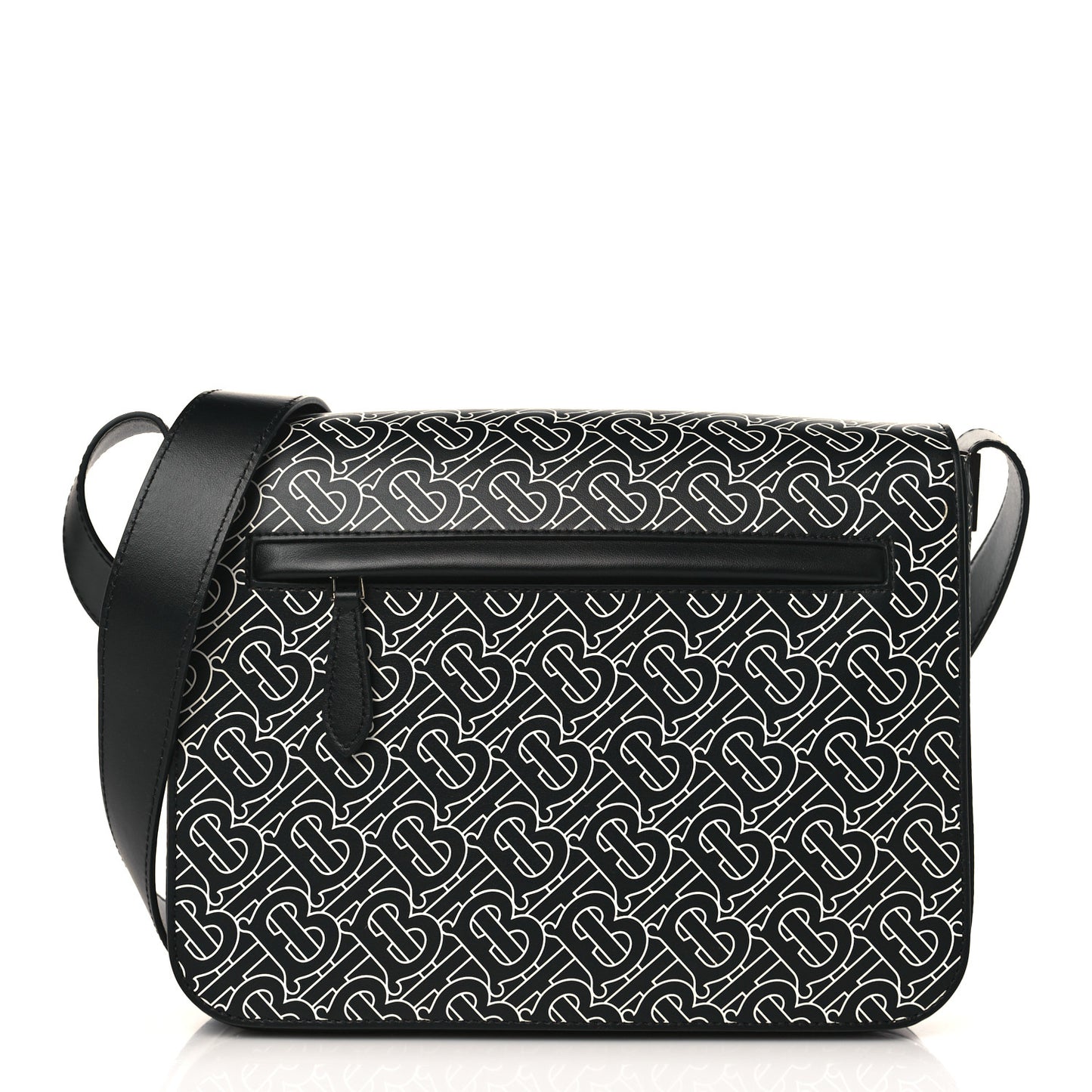 Calfskin Monogram TB Print Messenger Bag Black White
