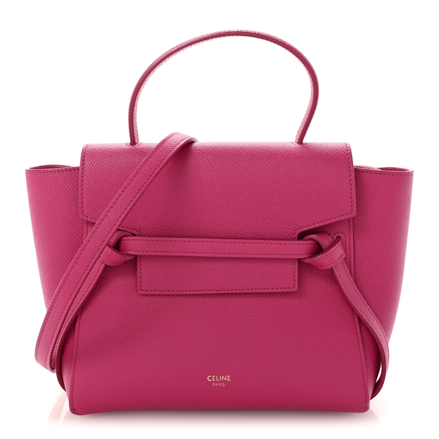 Celine Grained Calfskin Nano Belt Bag Raspberry 1 of 10