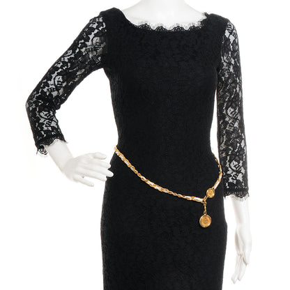 Chanel Leather Gold Chain CC Medallion Belt White 2 of 5