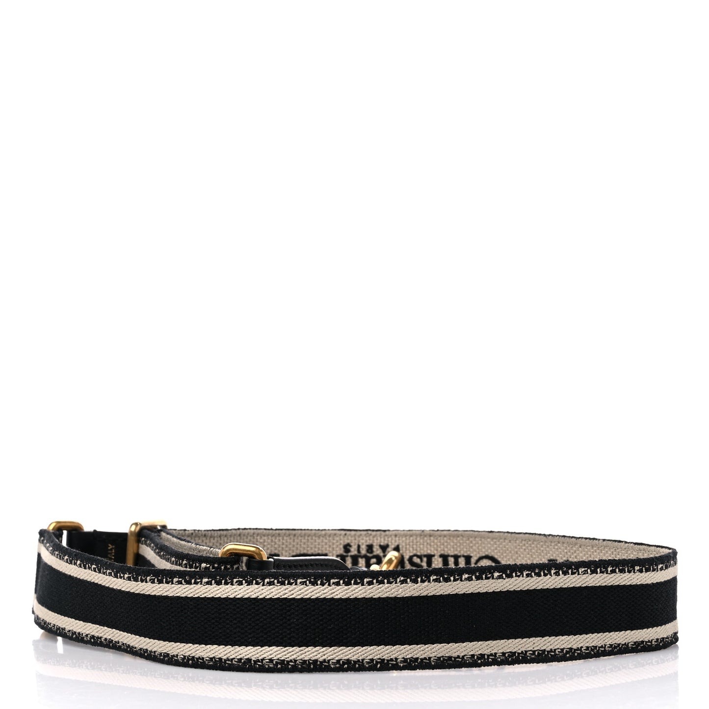 Canvas Embroidered Shoulder Strap Black White