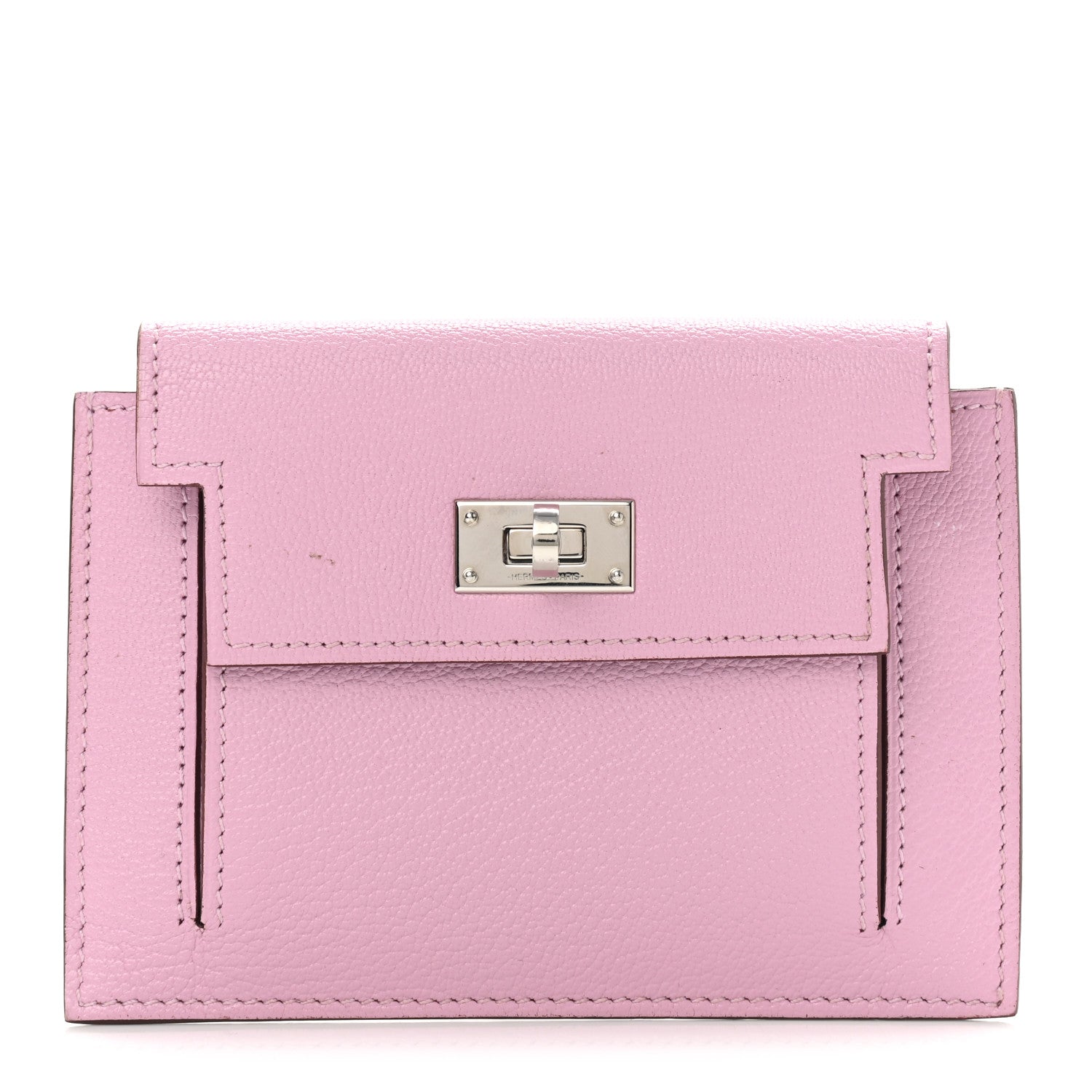 Hermes Chevre Mysore Kelly Pocket Compact Wallet Mauve Sylvestre 1 of 7