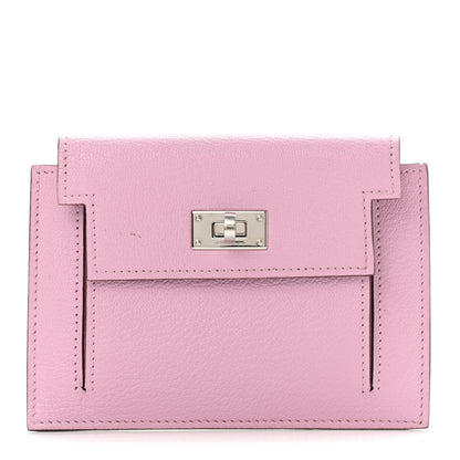 Hermes Chevre Mysore Kelly Pocket Compact Wallet Mauve Sylvestre 1 of 7