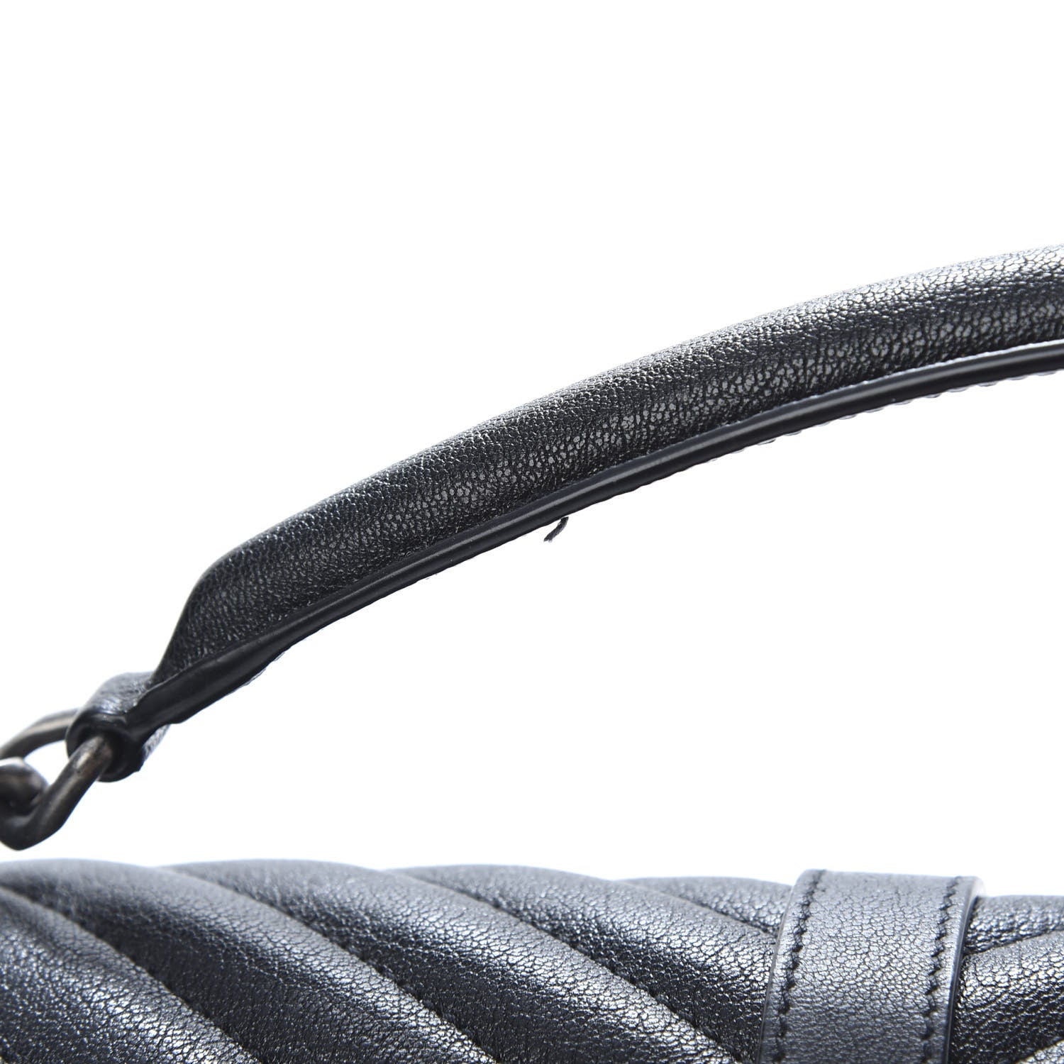 Saint Laurent Sheepskin Matelasse Chevron Monogram Large College Satchel Black 15 of 15