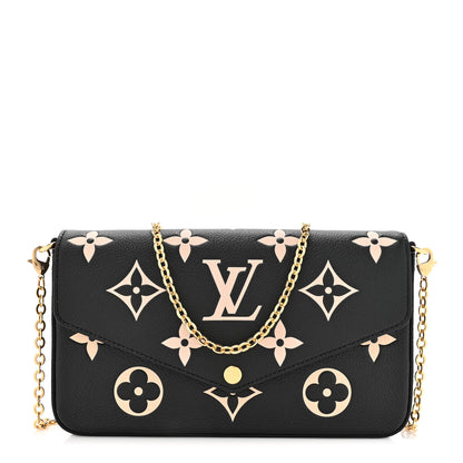 Louis Vuitton Empreinte Monogram Giant Felicie Pochette Black Beige 1 of 12