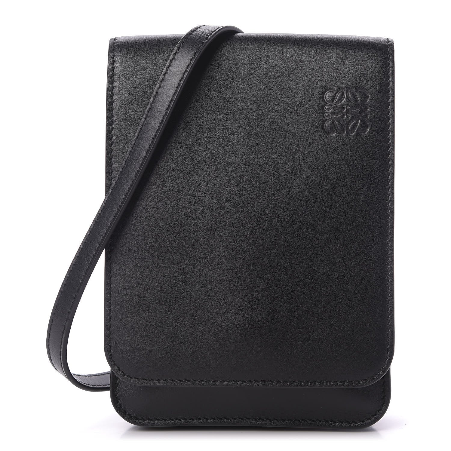 Loewe Smooth Calfskin Gusset Flat Crossbody Black 1 of 9