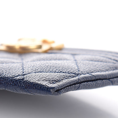 Chanel Caviar Quilted Boy Card Holder Blue 10 of 11