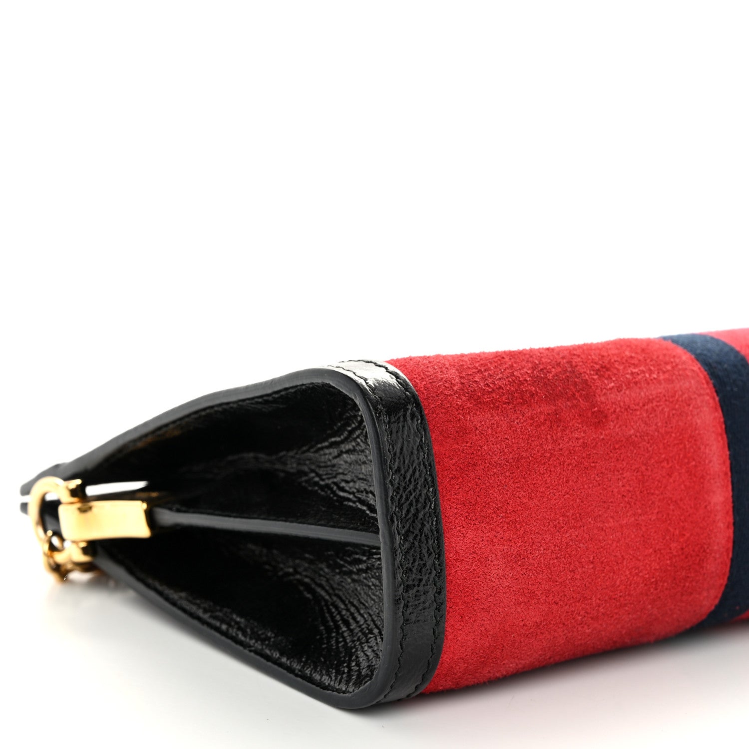 Gucci Suede Patent Web Small Ophidia Chain Shoulder Bag Hibiscus Red Black 9 of 10