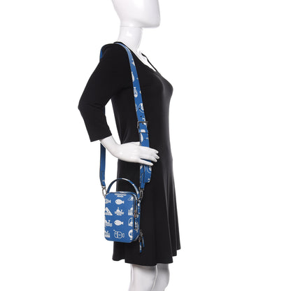 Prada Saffiano Whale Brique Crossbody Messenger Bag Marea 2 of 11
