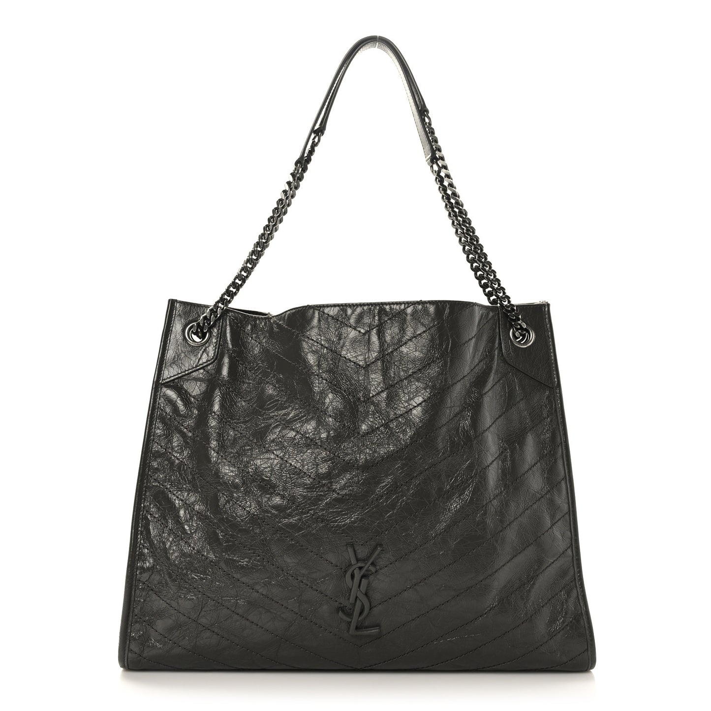 Crinkled Calfskin Matelasse Monogram Niki Shoulder Bag Storm