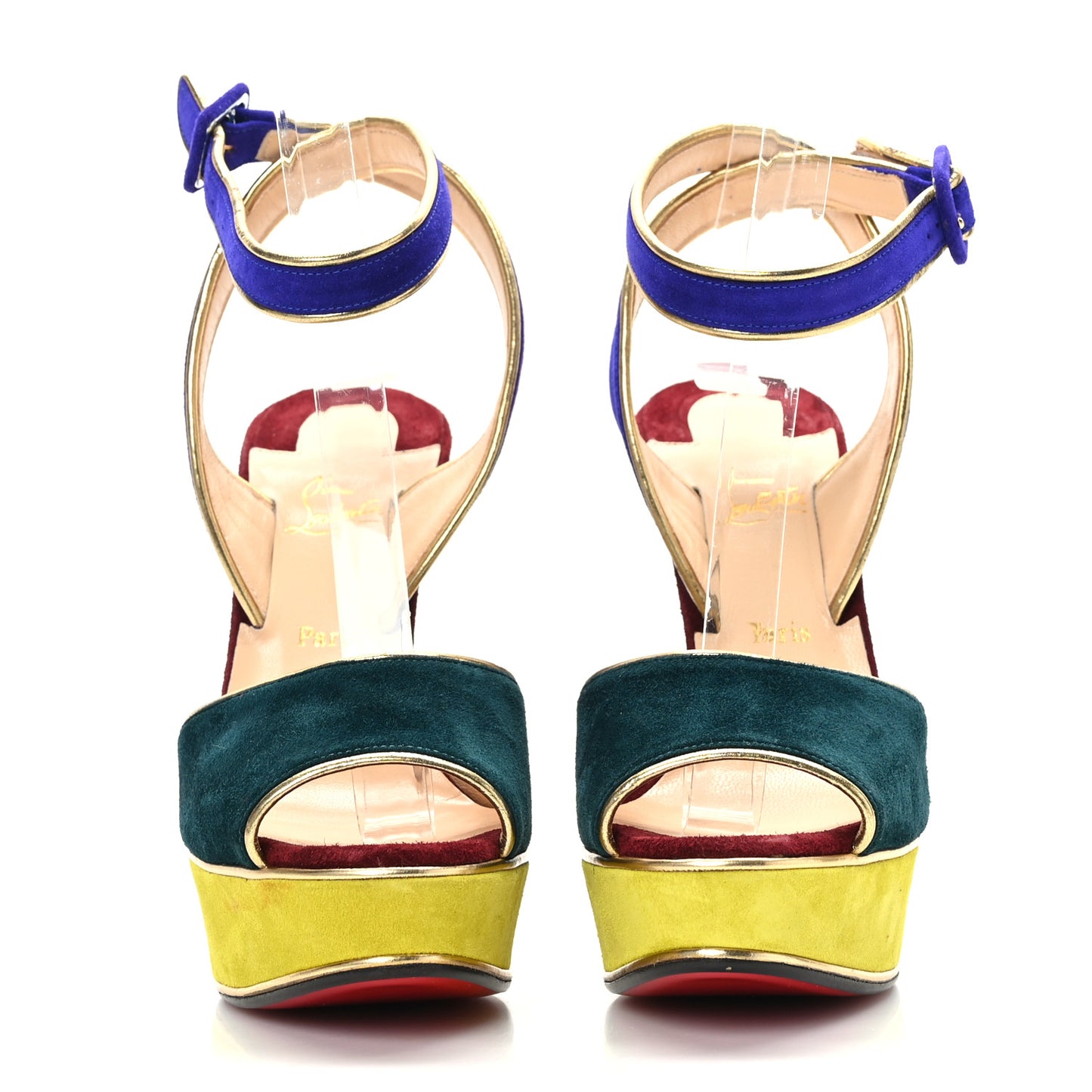 Veau Velours Plaform Sandals 35.5 Gold Multicolor