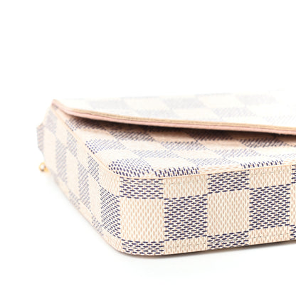 Louis Vuitton Damier Azur Pochette Felicie Chain Wallet Rose Ballerine 9 of 10