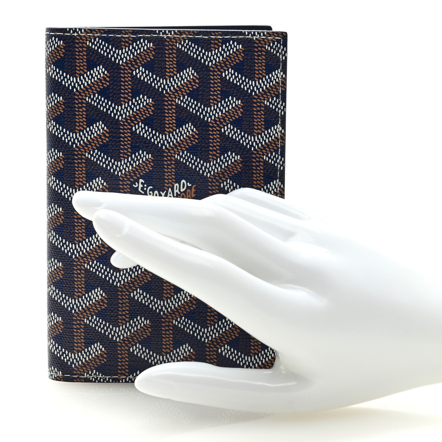 Goyardine Grenelle Passport Wallet Navy