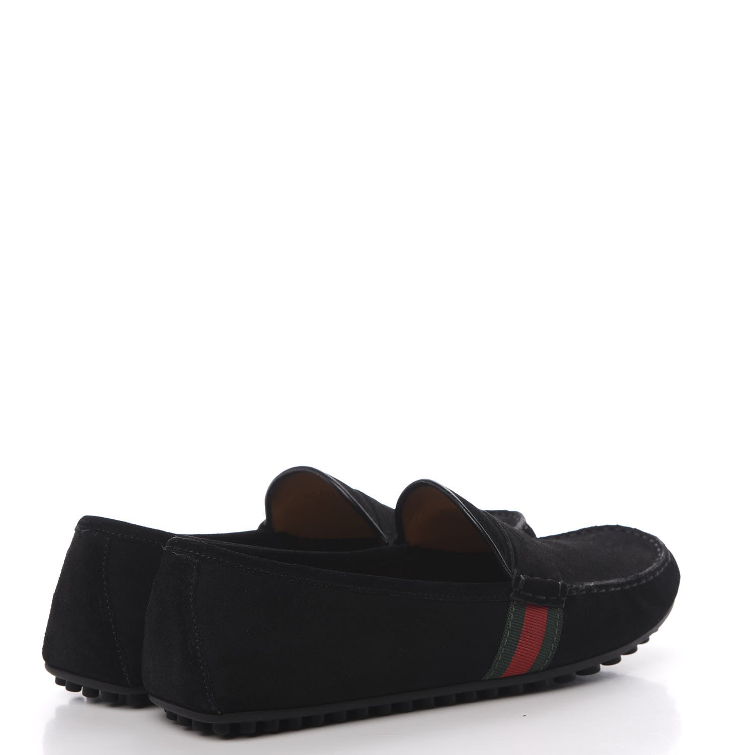 Gucci Suede Web Mens Kanye Driver Loafers 10.5 Black 4 of 8