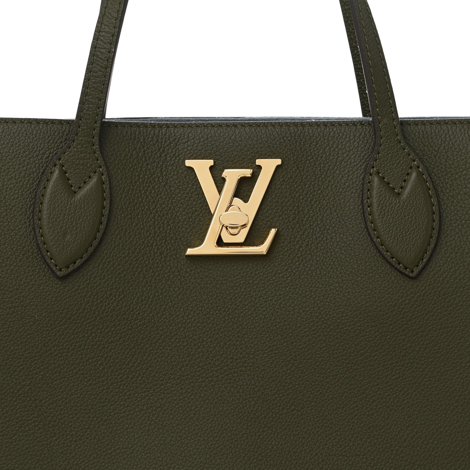 Louis Vuitton Grained Calfskin Lockme Shopper Kaki 7 of 10