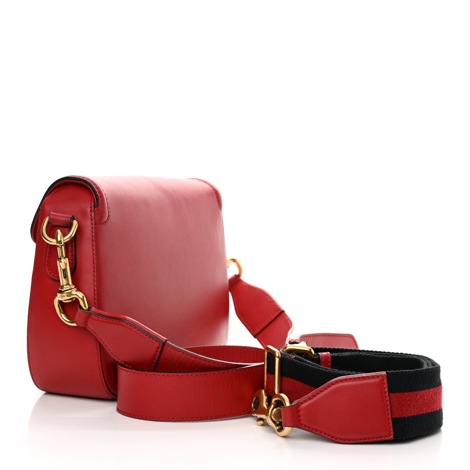 Gucci Ruinart Calfskin Medium Lady Web Shoulder Bag Hibiscus Red 3 of 17