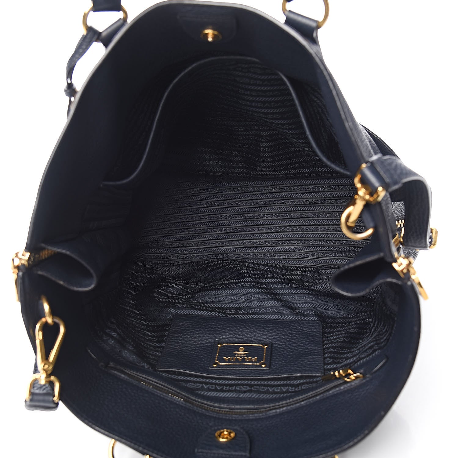 Prada Vitello Daino Side Zip Tote Baltico 5 of 11