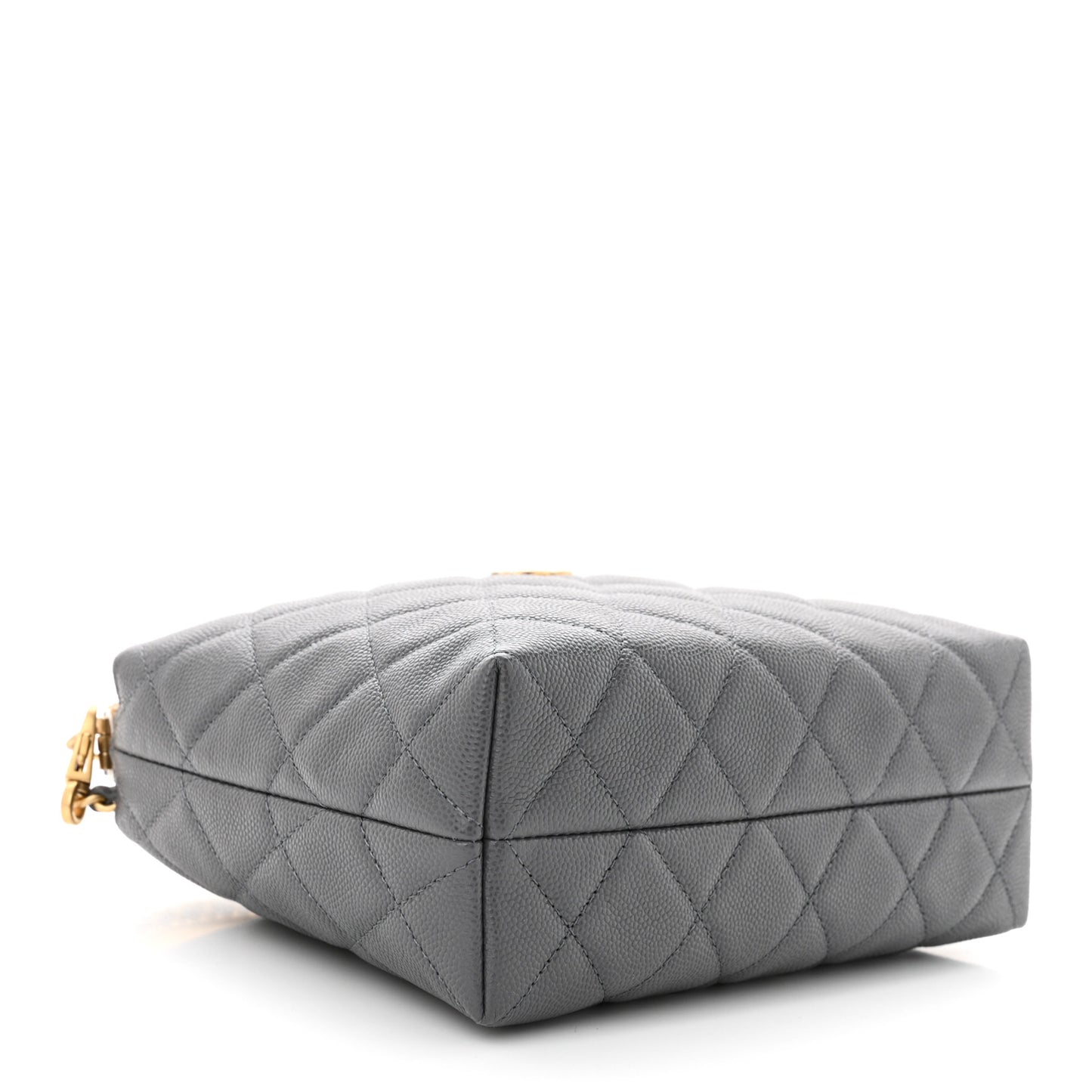 Caviar Quilted Chanel Way Clutch With Chain Grey